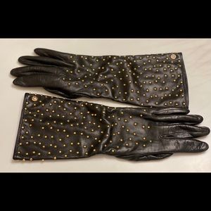 Opera Length Black Leather Henri Bendel Gloves